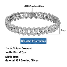 Load image into Gallery viewer, 8mm Cuban Bracelet Sparkling Diamond in 18K Yellow Gold