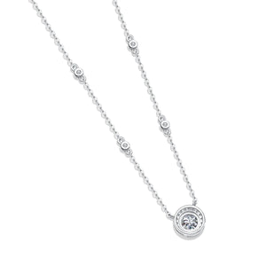 Certified 1.0 Ct.TW Round Brilliant Little Starlight Diamond Necklace