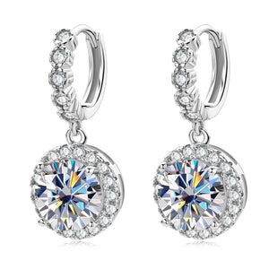 Certified 6.0 Ct.TW Round Brilliant VVS Diamond Sunflower Hoop Earrings