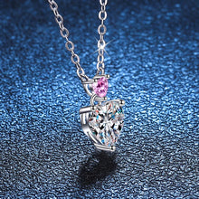 Load image into Gallery viewer, Certified 1.0 Ctw Heart Brilliant VVS Lab Diamond Pink Pendant Necklace