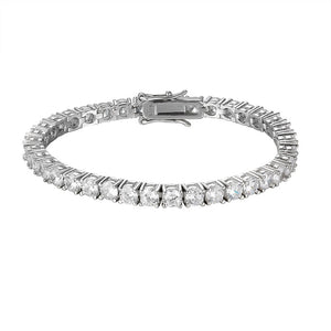 Certified Round Brilliant VVS Diamond Tennis Bracelet 18K Yellow Gold