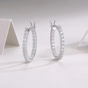 Certified 0.9 Ct.TW Round Brilliant VVS Diamond Hoop Earrings