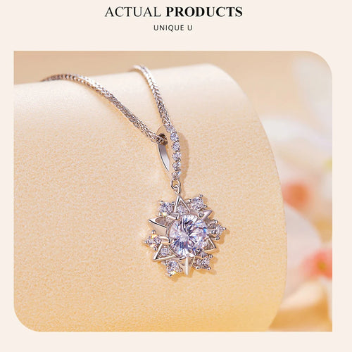 Certified 1.0 Ctw Round Brilliant VVS Diamond Flower Pendant Necklace