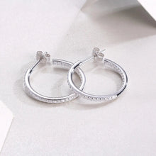 Load image into Gallery viewer, Certified 0.9 Ct.TW Round Brilliant VVS Diamond Hoop Earrings