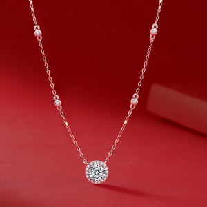 Certified 1.0 Ct.TW Round Brilliant Little Starlight Diamond Necklace