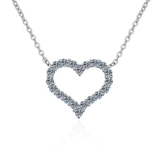 Load image into Gallery viewer, Certified 2.0 Ctw Round Brilliant VVS Lab-Created Eternity Heart Love Connected Diamond Pendant Necklace in 18K White Gold