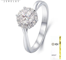 Load image into Gallery viewer, Certified IGI 0.5 Ct.TW Round Brilliant VS/ D Sunburst Solitaire Diamond Wedding Ring in 14K White Gold