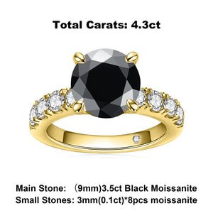 Certified 4.3 Ctw Round Black Brilliant Lab Created Diamond Halo Wedding Ring in 18K Yellow Gold