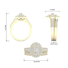 Load image into Gallery viewer, Certified Classic Oval Gemstone 5A+ VVS Lab Created Solitaire Sparkling Engagement Ring in 14K Yellow Gold