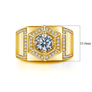 Certified 1.0 Ctw Round Brilliant VVS Halo Business Men Diamond Ring