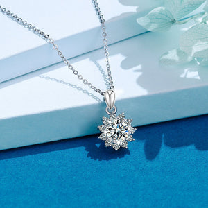 Certified 2.0 Ct.TW Round Brilliant VVS Sparkly Lotus Diamond Pendant Necklace in 14K White Gold