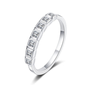 Certified 0.56 Ctw Princess Brilliant VVS Lab Diamond Stackable Ring