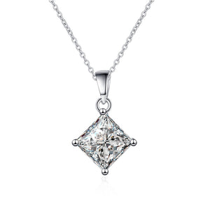 Certified 2.0 Ctw Princess Brilliant VVS Lab Created Diamond Pendant Necklace