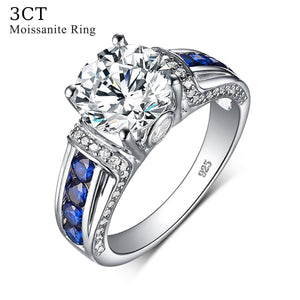 Certified 3.0 Ctw Round Brilliant VVS Shinny Solitaire Sunburst Diamond Promise Ring in 14K White Gold