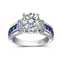 Load image into Gallery viewer, Certified 3.0 Ctw Round Brilliant VVS Shinny Solitaire Sunburst Diamond Promise Ring in 14K White Gold