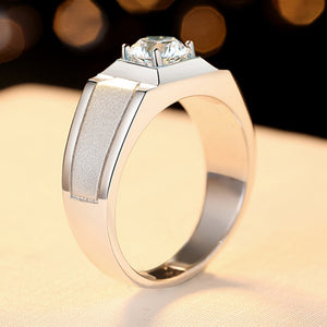 Certified Classic 2.0 Ctw Round Brilliant VVS 4Claw Diamond Halo Business Men Ring