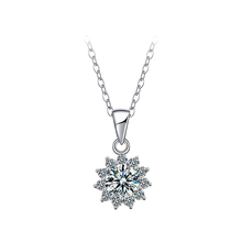 Load image into Gallery viewer, Certified 2.0 Ct.TW Round Brilliant VVS Sparkly Lotus Diamond Pendant Necklace in 14K White Gold