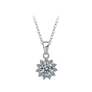 Certified 2.0 Ct.TW Round Brilliant VVS Sparkly Lotus Diamond Pendant Necklace in 14K White Gold