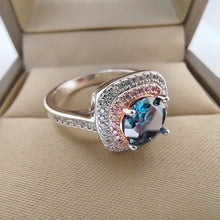 Load image into Gallery viewer, Certified 1.0 Ct.TW Multi-Colored Brilliant VVS Halo Diamond Ring