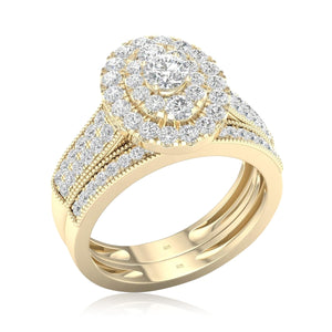 Certified Classic Oval Gemstone 5A+ VVS Lab Created Solitaire Sparkling Engagement Ring in 14K Yellow Gold