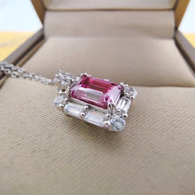 Load image into Gallery viewer, Certified Classic 1.0 Ctw Green Pink Emerald Brilliant Dazzling VVS Sparkling Diamond Pendant Necklace