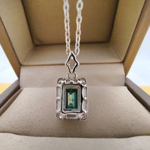 Load image into Gallery viewer, Certified Classic 1.0 Ctw Green Pink Emerald Brilliant Dazzling VVS Sparkling Diamond Pendant Necklace