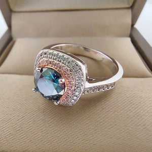 Certified 1.0 Ct.TW Multi-Colored Brilliant VVS Halo Diamond Ring