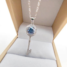 Load image into Gallery viewer, Certified 1.0 Ctw Round Brilliant VVS GEM Sparking Diamond Key Pendant Necklace