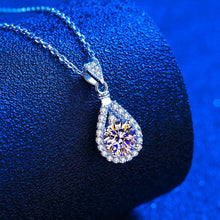 Load image into Gallery viewer, Certified 2.0 Ctw Round Brilliant VVS Lab Diamond Accents Tear Drop Pendant Necklace