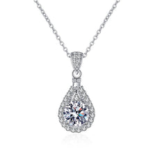 Load image into Gallery viewer, Certified 2.0 Ctw Round Brilliant VVS Lab Diamond Accents Tear Drop Pendant Necklace