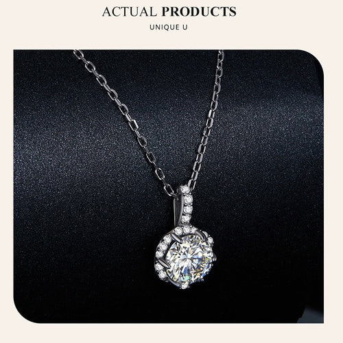 Certified 1.0 Ctw Round Brilliant VVS GEM Lab Created Diamond 6Prong Lotus Sun Flower Pendant Necklace