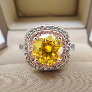 Certified 1.0 Ct.TW Multi-Colored Brilliant VVS Halo Diamond Ring