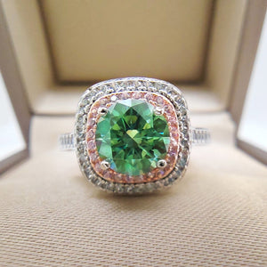 Certified 1.0 Ct.TW Multi-Colored Brilliant VVS Halo Diamond Ring