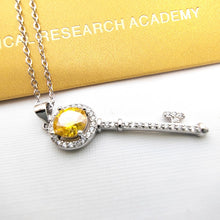 Load image into Gallery viewer, Certified 1.0 Ctw Round Brilliant VVS GEM Sparking Diamond Key Pendant Necklace