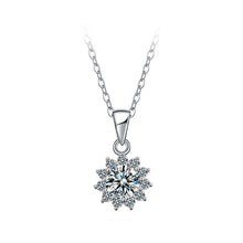 Load image into Gallery viewer, Certified 2.0 Ct.TW Round Brilliant VVS Sparkly Lotus Diamond Pendant Necklace in 14K White Gold