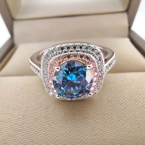 Certified 1.0 Ct.TW Multi-Colored Brilliant VVS Halo Diamond Ring