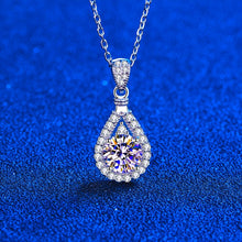 Load image into Gallery viewer, Certified 2.0 Ctw Round Brilliant VVS Lab Diamond Accents Tear Drop Pendant Necklace