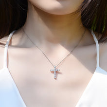 Load image into Gallery viewer, Certified 1.2 Ctw Round Brilliant VVS Cross Diamond Pendant Necklace