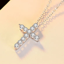 Load image into Gallery viewer, Certified 1.2 Ctw Round Brilliant VVS Cross Diamond Pendant Necklace