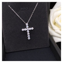 Load image into Gallery viewer, Certified 1.2 Ctw Round Brilliant VVS Cross Diamond Pendant Necklace