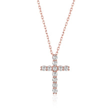 Load image into Gallery viewer, Certified 1.2 Ctw Round Brilliant VVS Cross Diamond Pendant Necklace