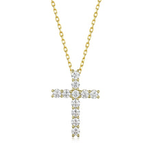 Load image into Gallery viewer, Certified 1.2 Ctw Round Brilliant VVS Cross Diamond Pendant Necklace