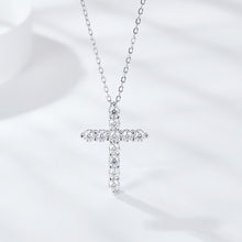 Load image into Gallery viewer, Certified 1.2 Ctw Round Brilliant VVS Cross Diamond Pendant Necklace