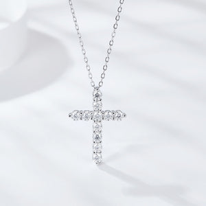 Certified 1.2 Ctw Round Brilliant VVS Cross Diamond Pendant Necklace