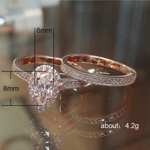 Elegant 1.55 Ctw Pear Shaped Micro Paved Natural Gemstone Halo Ring